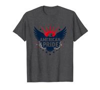 American Pride: Patriotic Eagle Emblem for Patriots T-Shirt, Men, Dark Heather Grey, 6XL