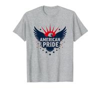 American Pride: Patriotic Eagle Emblem for Patriots T-Shirt, Men, Heather Grey, 6XL