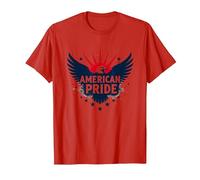 American Pride: Patriotic Eagle Emblem for Patriots T-Shirt, Men, Red, S