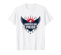 American Pride: Patriotic Eagle Emblem for Patriots T-Shirt, Men, White, XL