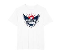 American Pride: Patriotic Eagle Emblem for Patriots T-Shirt, Men's Big and Tall, White, 6X Tall