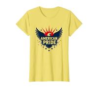 American Pride: Patriotic Eagle Emblem for Patriots T-Shirt, Women, Lemon, L