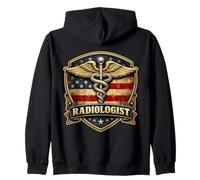 American Radiologist Doctor Radiology Physician Badge Rustic Zip Hoodie