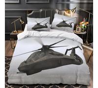 American RAH66 Comanche Helicopter Duvet Cover for Boys Girls 3D Print Military Quilt Cover Comforter Covers Bedding Set with Zipper Closure with Pillow Cases Soft Microfiber 3 Pieces Super King（260x2