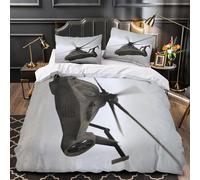 American RAH66 Comanche Helicopter Quilt Cover 3D Printed Military Duvet Cover Comforter Covers for Boys Girls Soft Microfiber Bedding Set with Zipper Closure with Pillow Cases 2 Pieces Single（140x200