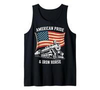 American Railway Enthusiast Railfan Trainspotter Locomotive Tank Top