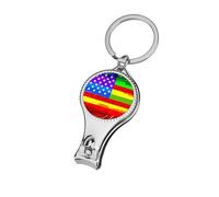 American Rainbow Pride Flag Nail Clipper for Men Women Portable Metal Nail Cutter with Nail File