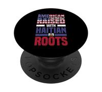American Raised With Haitian Roots Haiti Lover Men Women PopSockets Adhesive PopGrip