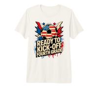 American Ready KICK Off Fourth Grade Soccer Happy First Day Premium T-Shirt