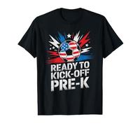 American Ready KICK Off PRE-K School Soccer Teacher Happy US Value Graphic T-Shirt