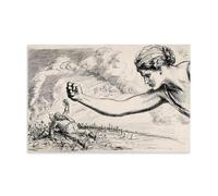American Realism Prints - The Last Blow 1918 by Charles Dana Gibson, Historical Themed Wall Decor Canvas Painting Wall Art Decorative Picture Prints Modern Decor Unframe 16x24inch(40x60cm)