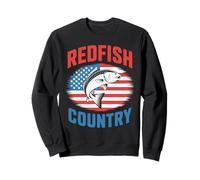 American Redfish And Freedom - Patriotic Fisherman Fishing Sweatshirt