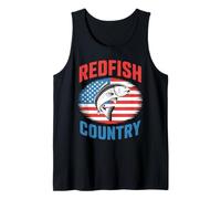 American Redfish And Freedom - Patriotic Fisherman Fishing Tank Top