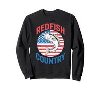 American Redfish And Freedom - Patriotic Saltwater Fishing Sweatshirt