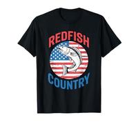 American Redfish And Freedom - Patriotic Saltwater Fishing T-Shirt