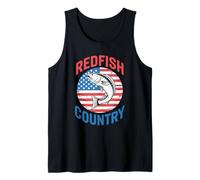 American Redfish And Freedom - Patriotic Saltwater Fishing Tank Top