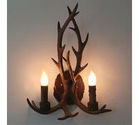 American Retro Antlers Wall Lamp LED Personality Creative Living Room Restaurant Bedroom Villa Clothing Store Cafe Bar Log Cabin Aisle Light (Style 17)