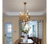 American Retro Chandelier Personality Creative Living Room Restaurant Bedroom Clothing Cafe Bar Log Cabin Pendant Light (G 5 Lights)