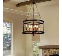 American Retro Chandelier Personality Creative Living Room Restaurant Bedroom Clothing Cafe Bar Log Cabin Pendant Light (D B D49CM)