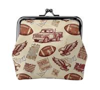 American Retro Coin Purse-Leather Kiss Lock Wallet Small Clutch