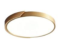 American retro Gold circle Flush Mount Ceiling Light Fixture Textured and delicate wooden decoration Ceiling Lamp LED three-tone light Ceiling Lighting High light transmission acrylic lampsh