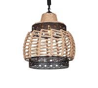 American Retro Industrial Hemp Rope Pendant Lights Bar Barn Ceiling Illumination Pendant Lamp E27 Decorative Lighting Chandelier Personality Metal Fitting