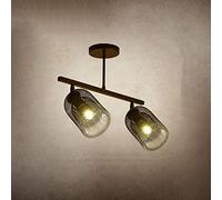 American Retro Industrial Spotlight Wrought Iron Chandelier Ceiling Lights E27 Socket Fitting Hanging Lighting for Clothing Store Bar Wall Shop Commercial Led Spot Suspension Lights,3-Lights,3-