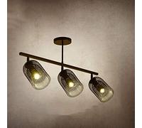 American Retro Industrial Spotlight Wrought Iron Chandelier Ceiling Lights E27 Socket Fitting Hanging Lighting for Clothing Store Bar Wall Shop Commercial Led Spot Suspension Lights,3-Lights,3-