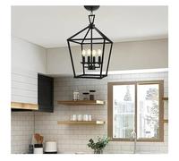 American Retro Industrial Style Farmhouse Country Style Restaurant Bar Tablep Kitchen Corridor Iron Light,Light Fixtures, Black No Bulb/Black No Bulb/a