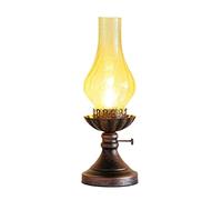 American Retro Restaurant Cafe Table Lamp Old Fashioned Kerosene Livingroom Bedroom Bedside Desk Light E27 Kerosene Lamp 16in Table lamp Table Lamp