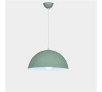 American Retro Style Ceiling Chandelier, Semi-Circular Painted Metal Hanging Lamp Shade, E27 Base Single-Head Pendant Light for Restaurant, Cafe, Hotel(Green,40cm)