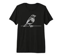 American Robin Bird Line Art Ornithology Design Premium T-Shirt