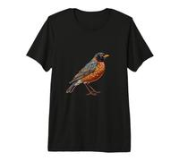 American Robin Bird Lover Illustration Premium T-Shirt