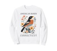 American Robin Connecticut State Bird Floral Sweatshirt