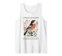 American Robin Connecticut State Bird Floral Tank Top