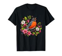 American Robin with Spring Cherry Blossoms T-Shirt