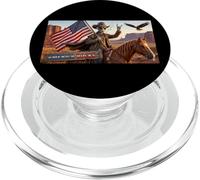 American Rocks Patriotic Alien Cowboy Ride US Flag PopSockets PopGrip for MagSafe