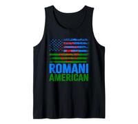 American Romani | Roma Traveller & USA Flags Distressed Tank Top