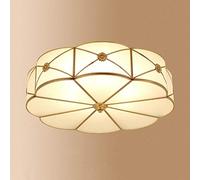 American Rural Elegant Art Pendant Vintage Flush Mount Ceiling Light Brass-Coloured Classic Metal 2 Bells Glass Fitting Dia 23.6” E27 Bar, Coffee Shop, Bedroom, Restaurant Home Simple Decoration