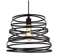 American Rural Vintage Industrial Pendant Light, Loft Nautical Iron Metal Hanging Wire Ceiling Light Art Spirally Black Lamp Shade 1-Light Chandelier Fixtures Restaurant Bar Garage Fitting Change for