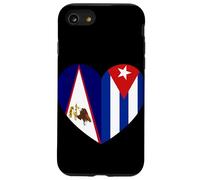 American Samoa and Cuba Flags: Heart Shaped Unity Case for iPhone SE (2020) / 7/8