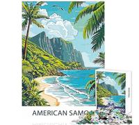American Samoa Beach Scene 1000 Piece Jigsaw Puzzle for Teenagers Support Memory Strength And Retention Gentle Calm Leisure Activity (50X75cm)