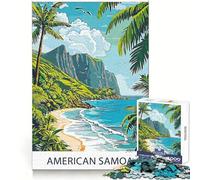 American Samoa Beach Scene 1000 Piece Puzzle For Adults Cognitive Skill Casual Relaxation Solid Lock Chic Xmas Gift (50x75cm)