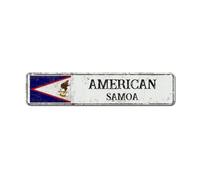 American Samoa Custom Street Sign American Samoa Flag Signs Metal Sign Road Wall Art Farmhouse Decorative Sign Rustic Home Decoration Gift for Foreign Friend, Neighbor 18x4in