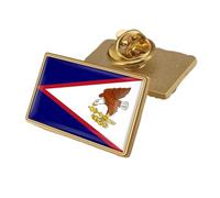 American Samoa Flag Brooch - Geometric Crystal Letter Print Brooches Lapel Badges,Shirt Jacket Backpack Accessory,Diy Lapel Badges Button Pins Badges Rectangle