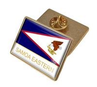 American Samoa Flag Brooch - Geometric Crystal Letter Print Brooches Lapel Badges,Shirt Jacket Backpack Accessory,Diy Lapel Badges Button Pins Badges Character
