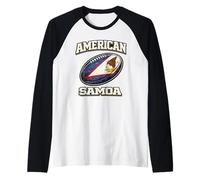 American Samoa Football Flag Polynesian Pride Design Raglan Baseball Tee
