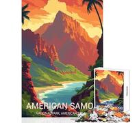 American Samoa Hard Jigsaw Puzzle for Adults 1000 Pieces Improve Attention Span And Focus Peaceful Relaxing Leisure Fun (38x52cm)