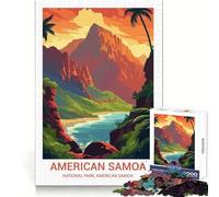 American Samoa National Park Illustration 1000 Piece Jigsaw Puzzle for Adults Logical Think Soft Distraction Seamless Lock Festive Present (50x75cm)