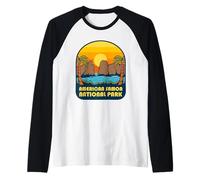 American Samoa National Park Vintage Travel Design Raglan Baseball Tee